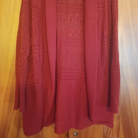 TahJay, Red Knit Tunic, Large - Picture 6 of 10